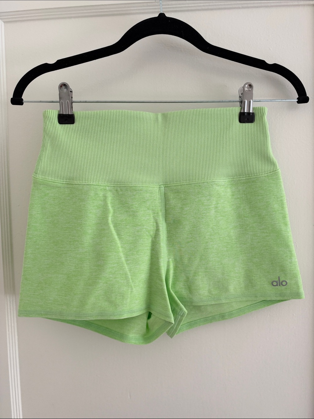 ALO Yoga High-Waist Athletic Shorts in Lime Green